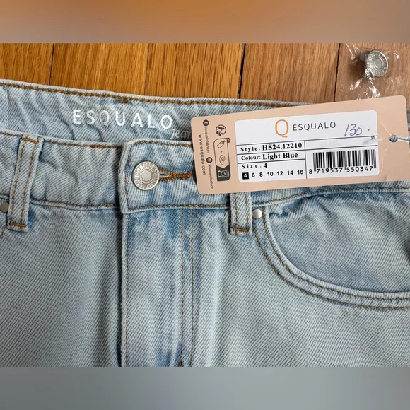 ESQUALO Light Blue High-Rise Denim Twill Maxi Skirt - Picture 2 of 5